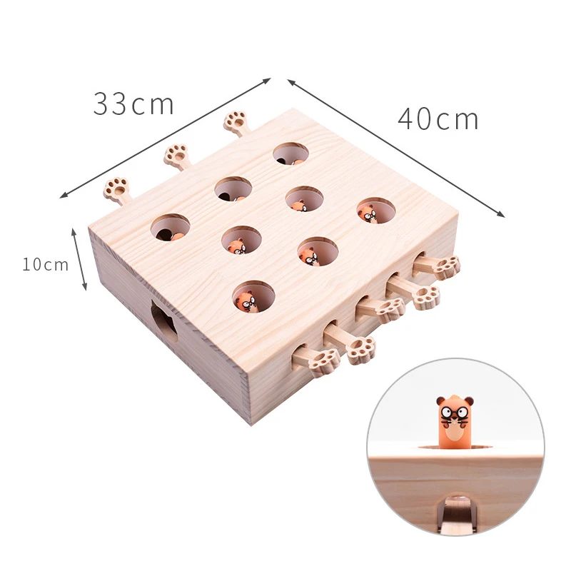 HEYPET новые игрушки для кошек в помещении из массива дерева кошки Охота игрушка Интерактивная 3/5 с круглыми Мышь сиденья нуля интерактивные Алмазная вышивка "Кошки Играют" игрушка