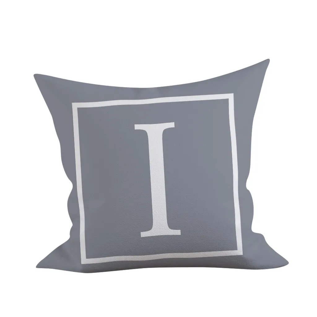 Simple Letter Cushion Cover English Alphabet Decorative Throw Pillowcase Polyester Pillow Cover sofa car bed Decoration наволоч
