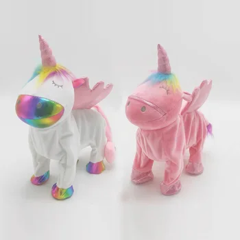 

2020 New Magic Electric Walking Unicorn Plush Toy Stuffed Animal Toy Electronic Music Unicorn Toy For Children Christmas Gifts