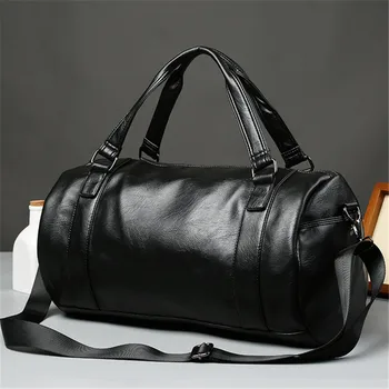 

Top Brand Men‘s Handbag Business Shoulder Bag For Men 2020 High Quality Unisex Black PU Leather Travel Handbag Large Capacity