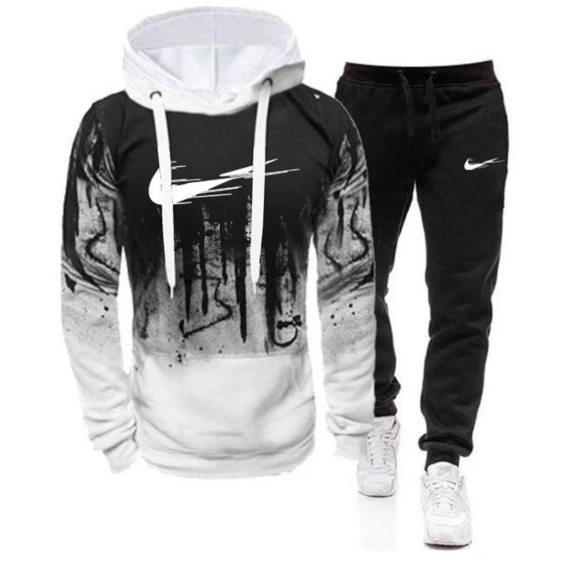 2Pcs/Set Men's Sportswear Sets 2020 Autumn Winter Hooded Thick Male Casual Tracksuit Men 2 Piece Sweatshirt + Sweatpants Set 2Pcs/Set Men's Sportswear Sets 2020 Autumn Winter Hooded Thick Male Casual Tracksuit Men 2 Piece Sweatshirt + Sweatpants Set