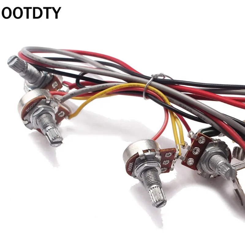 OOTDTY 1 комплект жгут проводов 3 способа переключателя 2V2T 500K для горшков и Джек гитары