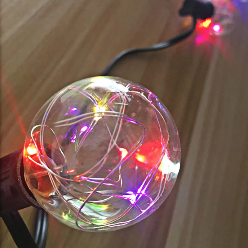8 м 25X G40 Рождественская светодиодная RGB медная гирлянда красочная сказочные огни