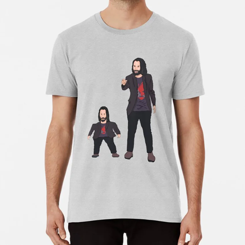 Серый Мини Keanu Reeves и захватывающий Keanu Reeves Meme футболка keanu reeves вентилятор heartwaring keanureeves meme оптом - Цвет: Серый