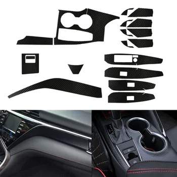 

18pcs/Set 3D Carbon Fiber Black Car Interior Cover Trims Left Handed Driving Stickers Decoration For Toyota Camry 2018-2020