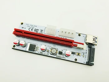 

NEW Riser 008S PCI Express 1X to 16X Adapter Riser Card USB 3.0 Cable SATA to 6Pin Power Cable for Bitcoin Miner Antminer Mining