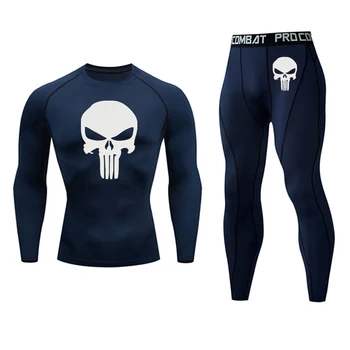 

Men Long johns Winter Thermal underwear Set MMA T-shirt tactical Leggings Compression underwear 2020 New Brand Clothing Male
