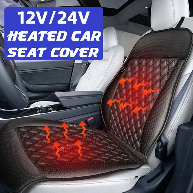 Heated Car Seat Cushion 12V Auto Seat Cover Warmer with Adjustable  Temperature Controller for Cars Trucks Vans SUV