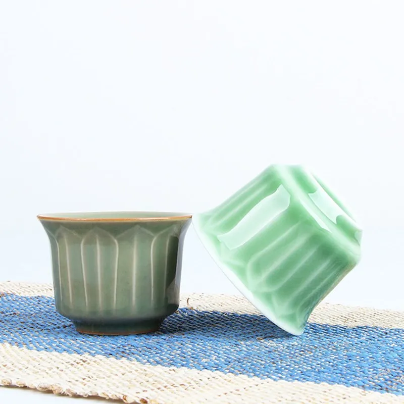 Винтажная чайная чашка Lotus маленькая керамическая для чая чаша посуда напитков
