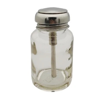 

Clear Glass Empty Press Bottles With Flip Cap For Liquid Dispensing On Cotton Ball, Swabs, Brushes And Nail Towel - 80ml