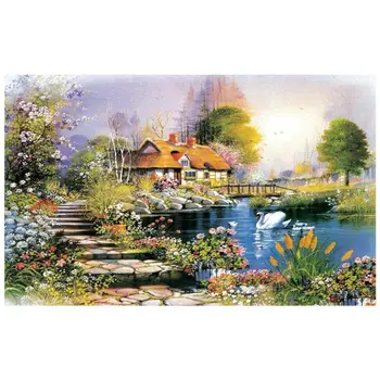 

Educational 1000 Piece Jigsaw Puzzles Country Landscape Adult Kids Decompression Game Toy Children Cartoon Creative Gift