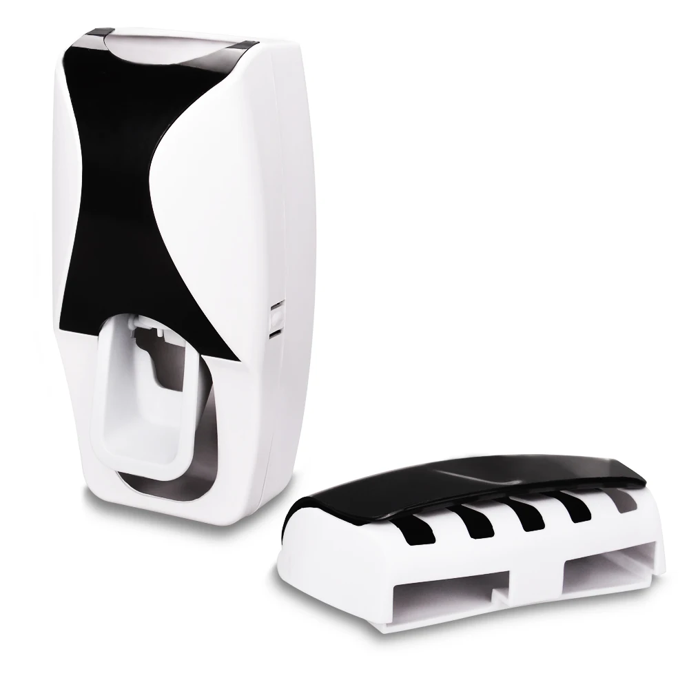 

Automatic Toothpaste Dispenser 5pcs Toothbrush Wall Mount rack Toothpaste Squeezer Kit Toothbrush Holder Set Home Bathroom