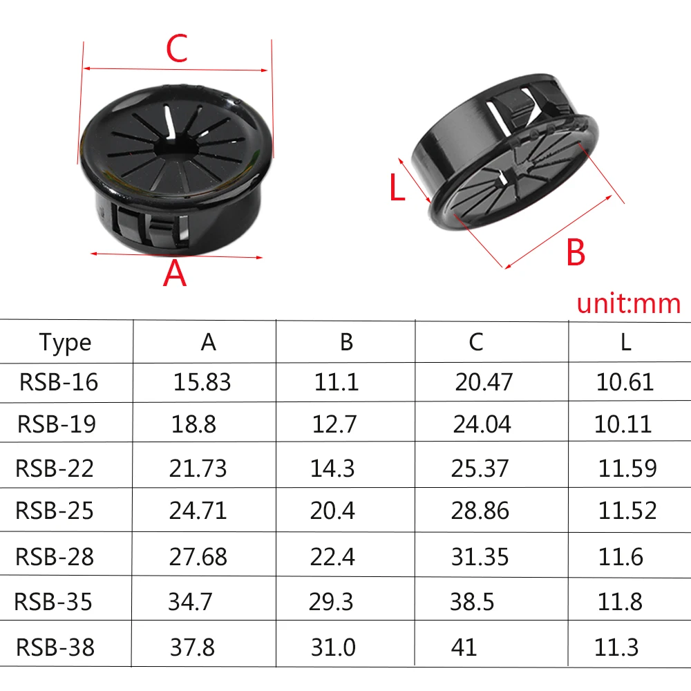 10pcs Plastic Cable Hole Cover PC Computer Desk Round Storage Wire Organizer Port seal rings Furniture Accessories cable hole cover