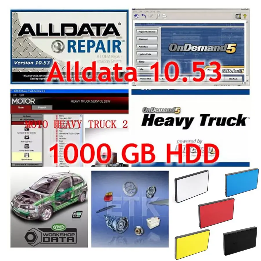 Авто Alldata программное обеспечение Alldata 10,53 и mitchell ondemand программное обеспечение для ремонта автомобилей 1 ТБ hdd Elsawin 6,0 яркие данные мастерской