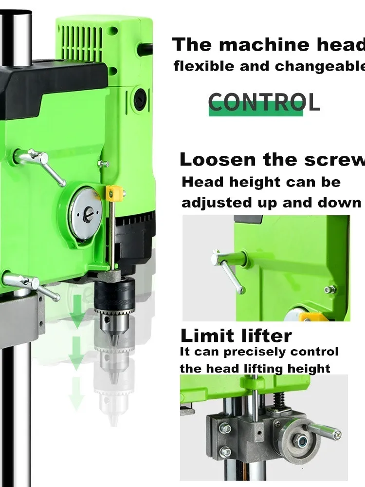 220V 480W Mini Bench Drill Multifunctional Industrial Electric Bench Drilling Machine Metal Making Drilling Drill Chuck 1-10mm 2