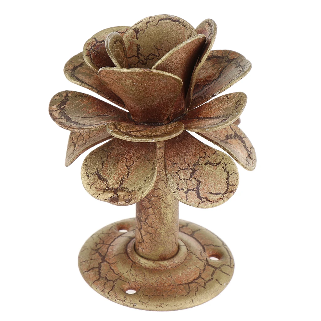 Vintage Wall Hooks Rose Flower Drapery Curtain Holdbacks Towel Hook Metal Tieback Hooks for Tassels