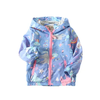 

2020 New Unicorn Rainbow Jackets Baby Girls Coats Hooded Kids Windbreaker Jacket Spring Autumn Outerwear For Children Coat