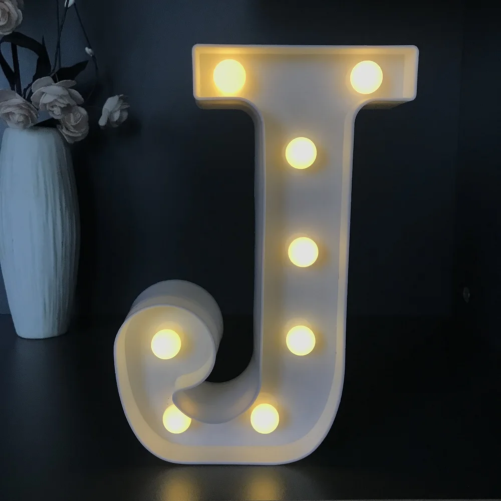 Воздух и TREE-B Алфавит буквы свет светящийся светодиодный ночник романтическая батарея лампа креативный 26 Английский номер светодиодный знаток 3D Рождественские украшения день рождения свадьба Вечеринка настенное - Цвет: J