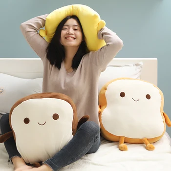 

Cusion Home textiles Fun Cushion Down Cotton Plush Bread Toast Children Girl Sofa Chair bedroom Cushion Christmas birthday Gifts