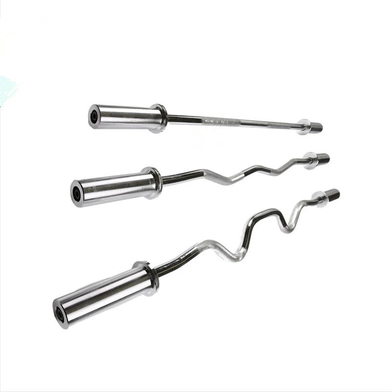 1.2m Gym Home Fitness Straight Curved barbell Pole &Phi; 25 50 mm Solid Standard Barbell Rod Weight Lifting Barbell Dumbbell Bar
