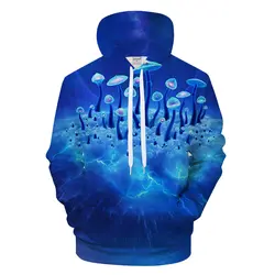 Sudadera con capucha estampada 3D con estampado de hongos de cristal, Sudadera con capucha para hombre y mujer