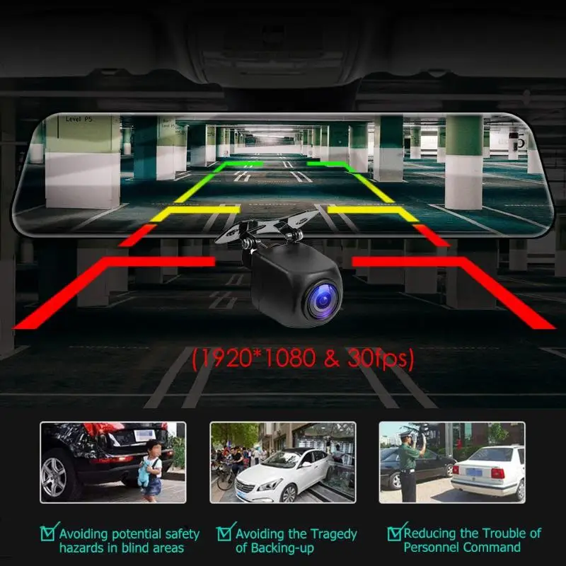Автомобильный видеорегистратор 4G Android ADAS 12 дюймов поток зеркало заднего вида FHD 1080P камера видеорегистратор WiFi gps навигация двойной объектив