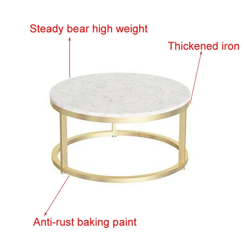 

Nordic Simple Round Tea Table Iron Art Living Room Balcony Creative Leisure Modern Sofa Side Tea Coffee Table 50CM/60CM Diameter