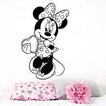 Disney Minnie Mouse Vinyl Wall Decals Girl Kids Cute Heart Love Gift Mickey Mouse Cartoon Baby Girl Boy Kids Room Wall Stickers