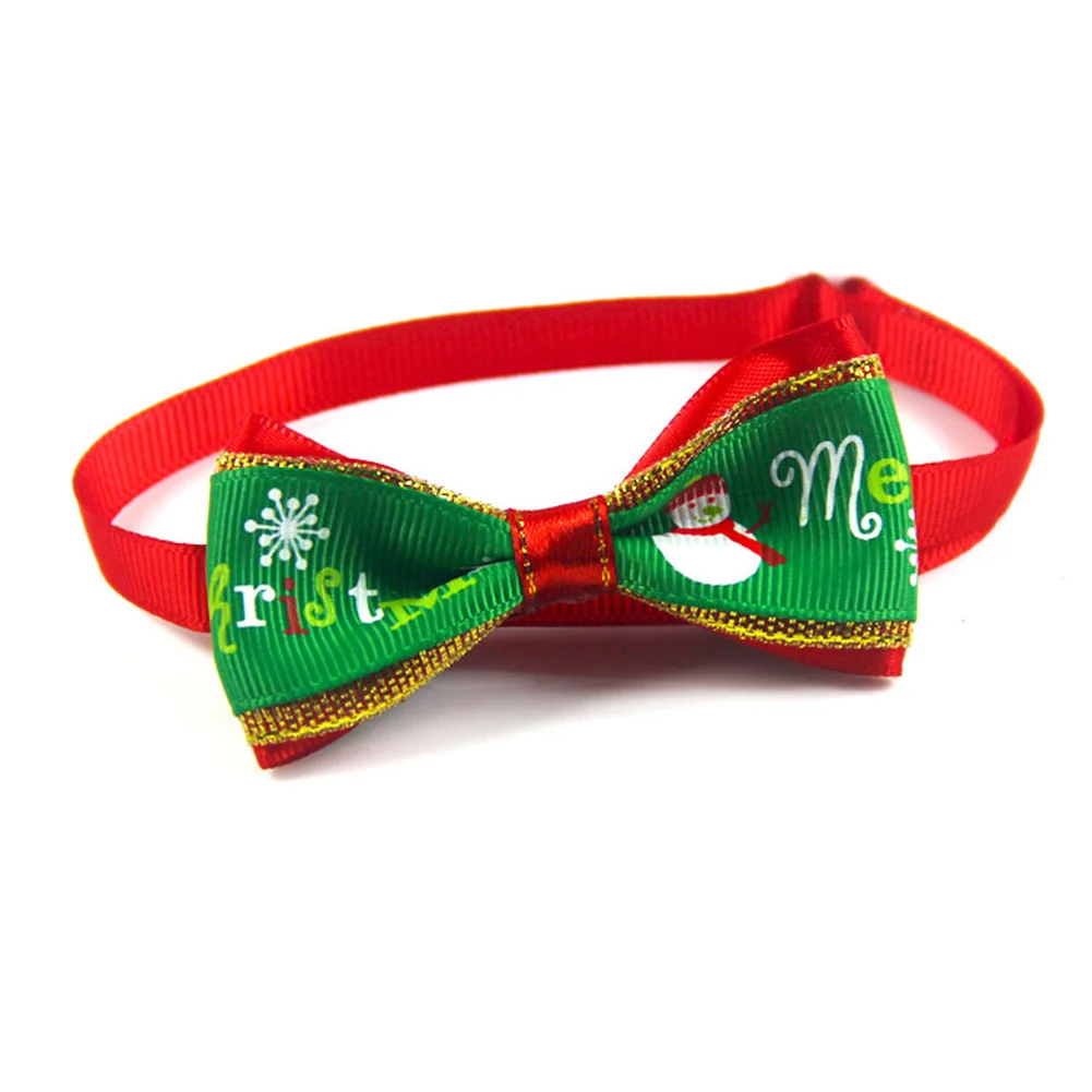 2 шт, Рождественский ошейник для питомца кошки собаки, шапка, галстук-бабочка, набор, регулируемый шейный ремень, аксессуары для ухода - Цвет: multicolor12