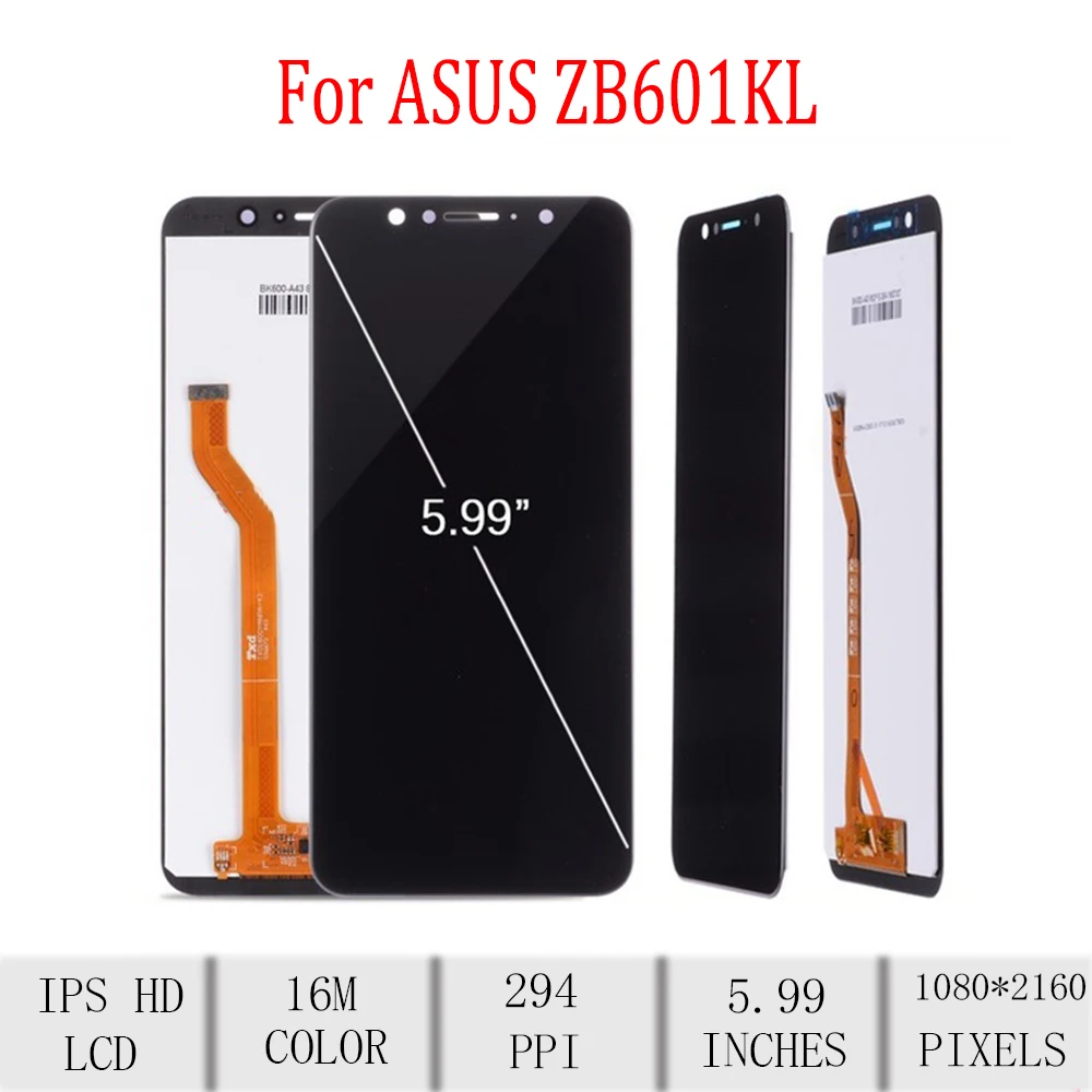 

Original For ASUS ZenFone Max Pro (M1) ZB601KL LCD Display Touch Screen Digitizer Assembly For Asus ZB602KL Display with Frame