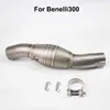 Motorcycle Exhaust System Mid Link Connect Pipe Stainless Steel for Benelli300