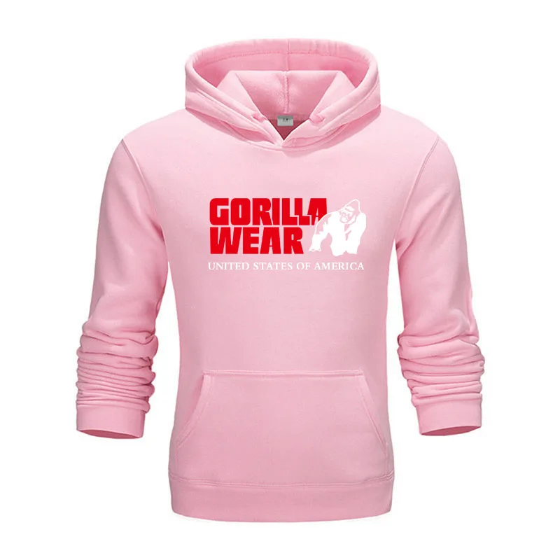 Бренд Gorilla wear, Красочные мужские хип-хоп уличные однотонные флисовые мужские толстовки, Мужская Утепленная одежда, Зимние толстовки, свободная толстовка - Цвет: pink