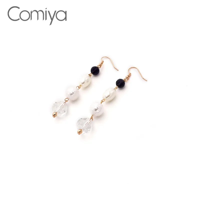 Comiya Висячие серьги для женщин длинные Акриловые жемчуг Brincos Подвеска из стекла «сердце» цинковый сплав Mujer индийские ювелирные изделия Висячие Серьги