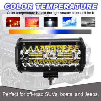 

2019 NEW 2pcs 7inch LED Light Bar 240W Offroad Driving Lights LED Work Lights for Jeep SUV ATV Tractor Boat Trucks Excavator 12V