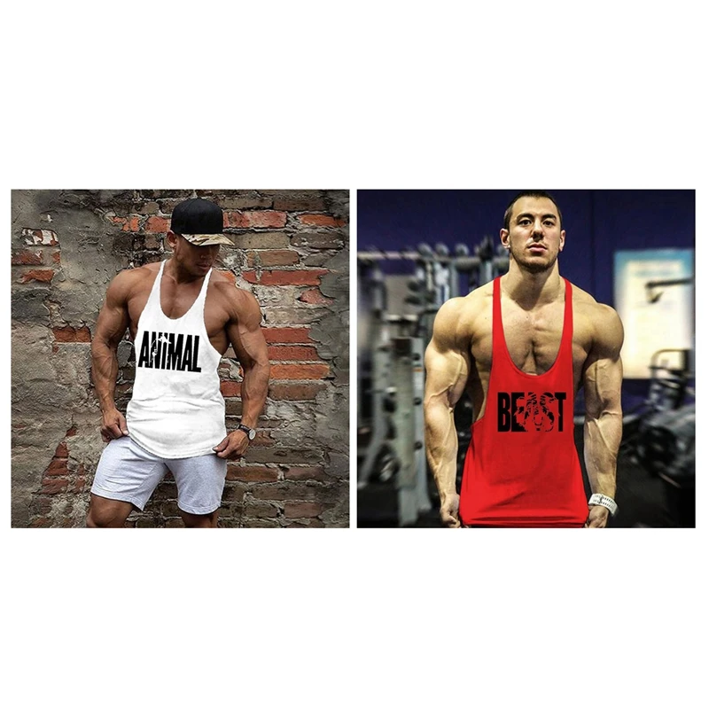 Muscleguys, 2 шт., хлопковые мужские майки для спортзала, мужская рубашка без рукавов для мальчиков, одежда для бодибилдинга, майка для фитнеса