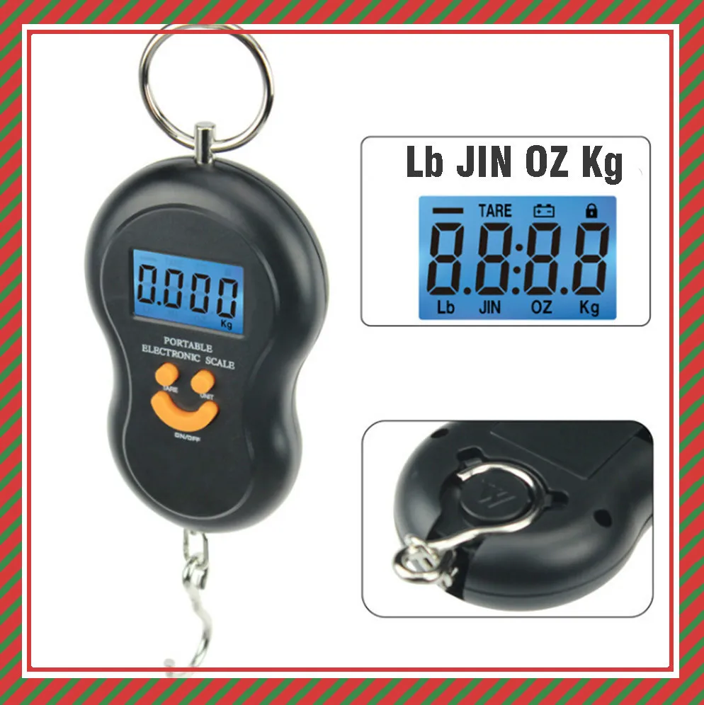 

50Kg Mini Digital Portable Hook Scale for Fishing Weighting Small Food Travel Kitchen Steelyard Hanging Electronic Weight Scales