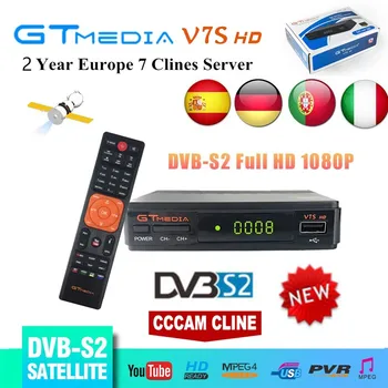

Spain delivery Satellite TV Receiver Gtmedia V7S HD Receptor Support Europe Cline for DVB-S2 youtube FULL HD 1080P Freesat V7 HD