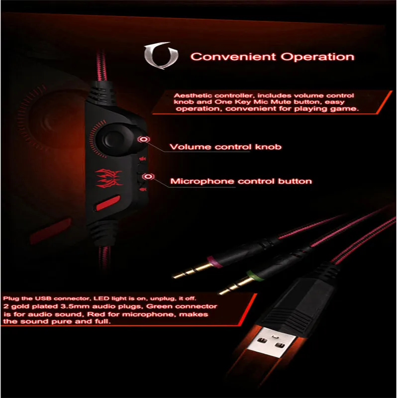 Каждый G2000 высокое качество стерео Бас объемный игровой гарнитуры для PS4 Xbox Интернет Бар с микрофоном наушники