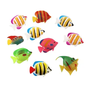 

20pcs Plastic Artificial Fish Simulation Fake Fish Floating Vivid Landscape Aquarium Ornament Decoration (Random Pattern)