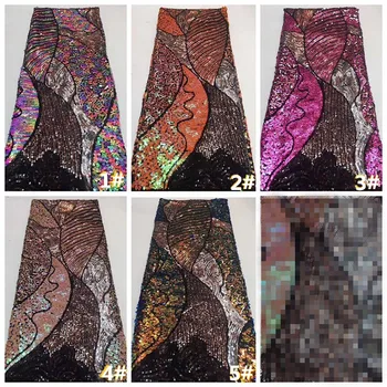 

embroiderd lace fabric Sophia-10.4703 with sequins beautiful Nigerian sequins lace fabric for party dress