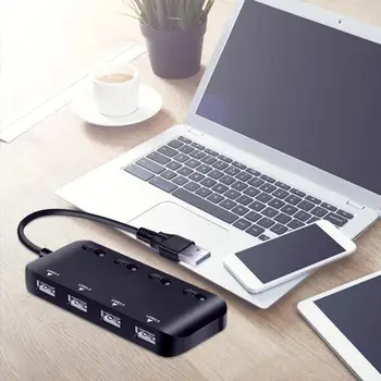 

4 IN 1 USB 3.0 Hub Type-C Wired Hub Adapter Current Protection Data Splitter Expansion Desktop Laptop Adapter With LED Indicator
