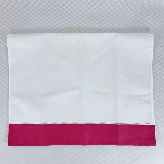 48 Dcs Törülközőfehérje Színes Szegélyű Ír Stílusú Vendég/Kéz Törülköző Hemstitch Szegélye 14X22 Hüvelyk. - Image 2