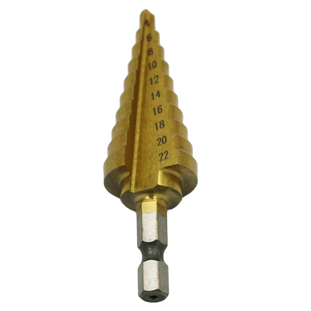 Step Drill Bit High Speed Steel Cone Drill Bit Hex Shank Cutter Step Drill Bit High Speed Steel Cone Drill Bit Hex Shank Cutter