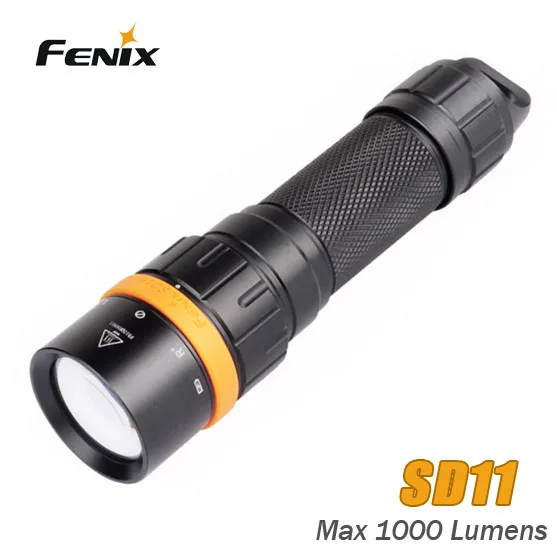 Новинка Fenix SD11 Cree XM-L2 U2, XQE красный светодиодный фонарик 1000 люмен 100 м для дайвинга