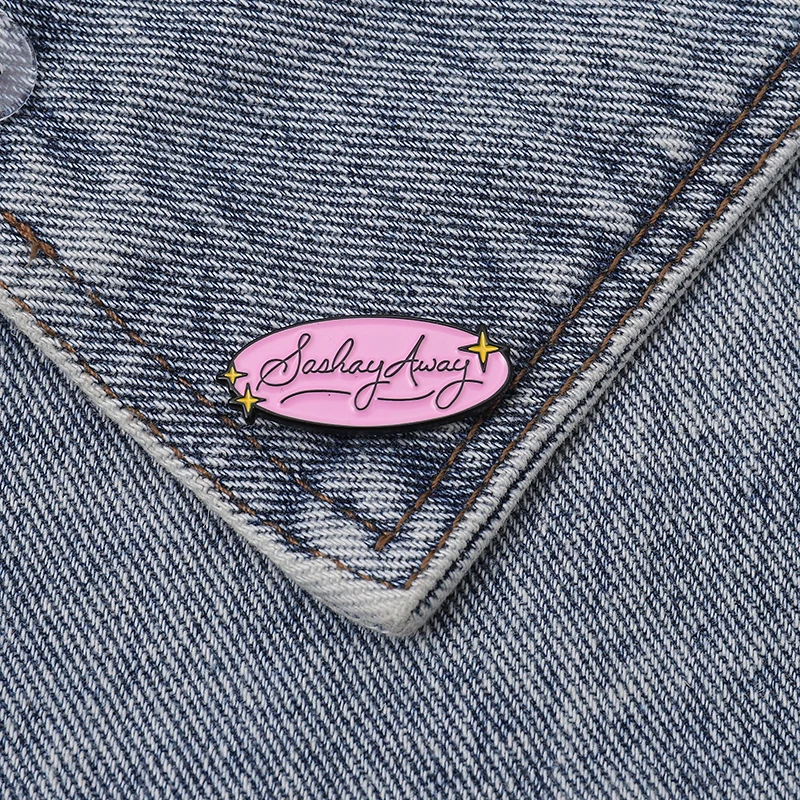 Pink Simple Enamel pin RuPaul's Drag Race Brooch Bag Clothes Lapel Pin Sasha Away Badge Cartoon Jewelry Gift For Friends | Украшения и
