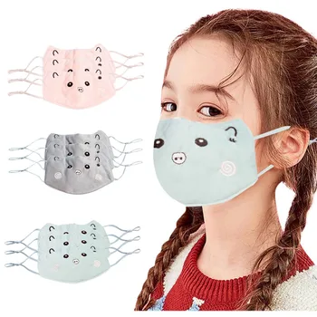

3PCS Kawaii Animal Face Masks Children Kids Breathable Warm Mouth Mask Reusable Washable Cotton Mask Unisex Masque Tissu Enfant