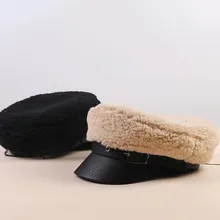 01911-meiohiu зимняя теплая имитация овечьей шерсти теплая искусственная кожа Козырьки с поясом кепки для мужчин и женщин шляпа для отдыха