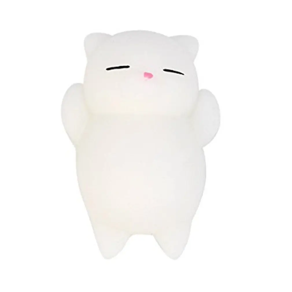 1 шт., милая мягкая игрушка для кошки Mochi, антистресс, мяч, облегчение стресса, мягкая мини-игрушка для сжигания, декомпрессия, исцеляющая игрушка для детей, забавный подарок - Цвет: white
