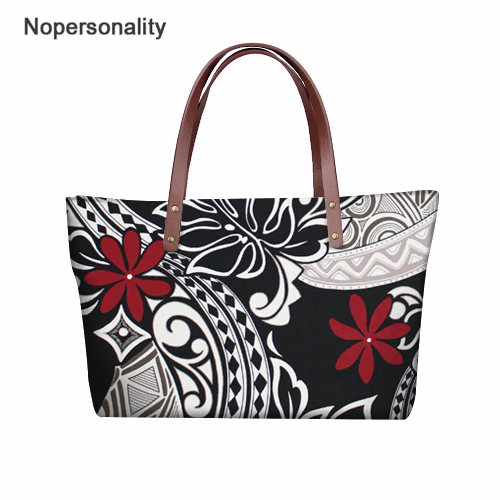 Nopersonality High Quality Women Handbag Polynesian Pattern Hibiscus Flower Printing Personal Luxury Female Shoulder Bolsas | Багаж и