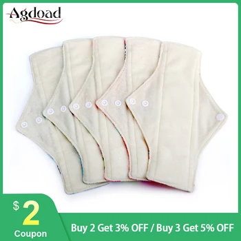

5pcs Reusable Female Sanitary Menstrual Period Cloth Pads Panty Liner Sanitary Pads Bamboo Fiber Women Washable Sanitary Pad